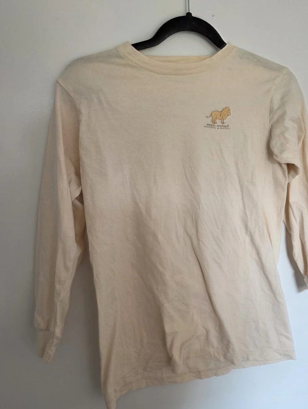Simply Southern Lion Tracker Be Brave Long Sleeve T-Shirt Girls Youth Medium